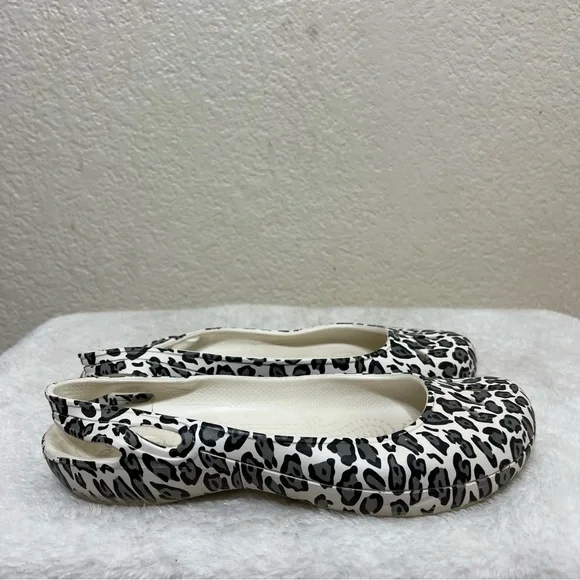 Crocs Kadee Ballet Flats White Leopard Print Size 8 - Picture 6 of 13